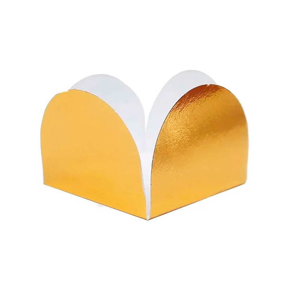 Forminha para Doces 4 Pétalas - Dourada Metalizada - 3,3x2,5cm - 50 unidades - NC TOYS - Rizzo