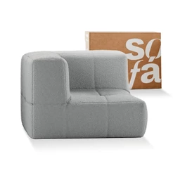Sofá Modular 1 lugar Canto em L - Sofá na Caixa em Boucle com 1 Módulo 86cm