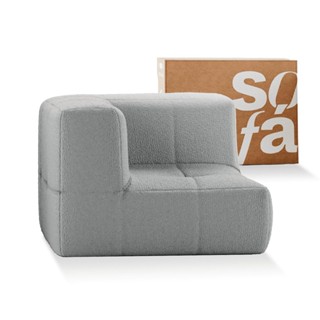 Sofá Modular 1 lugar Canto em L - Sofá na Caixa	em Boucle com 1 Módulo 86cm em Oferta na Shopee