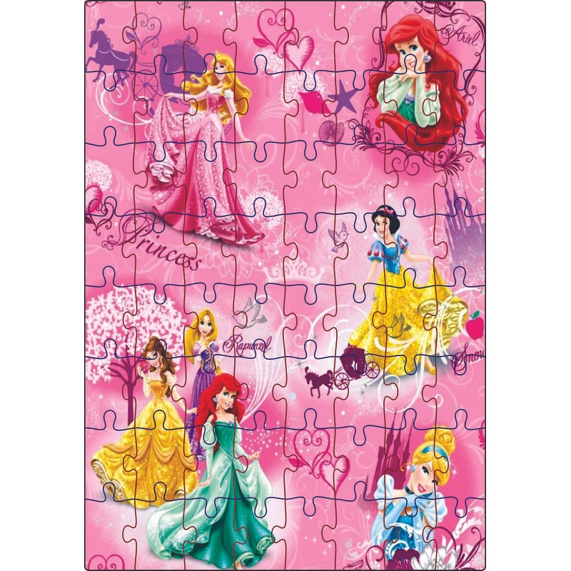 Quebra-Cabeça Jogo Princesas 2 64 Pçs MDF 18x26 em Oferta na Shopee