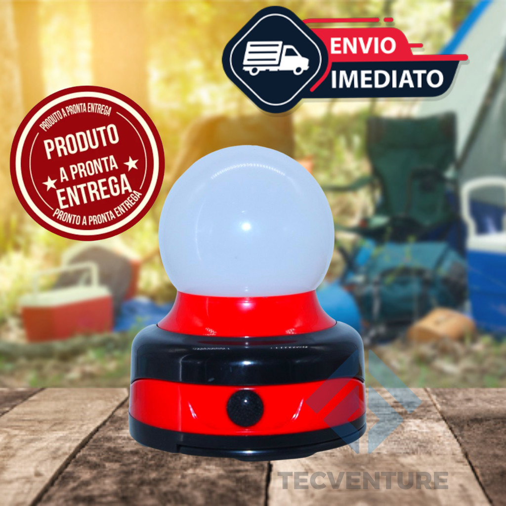 Luminária Abajur De Led A Pilha Com Alça Base Com Imã Lanterna Multiuso Para Camping Falta De Energia