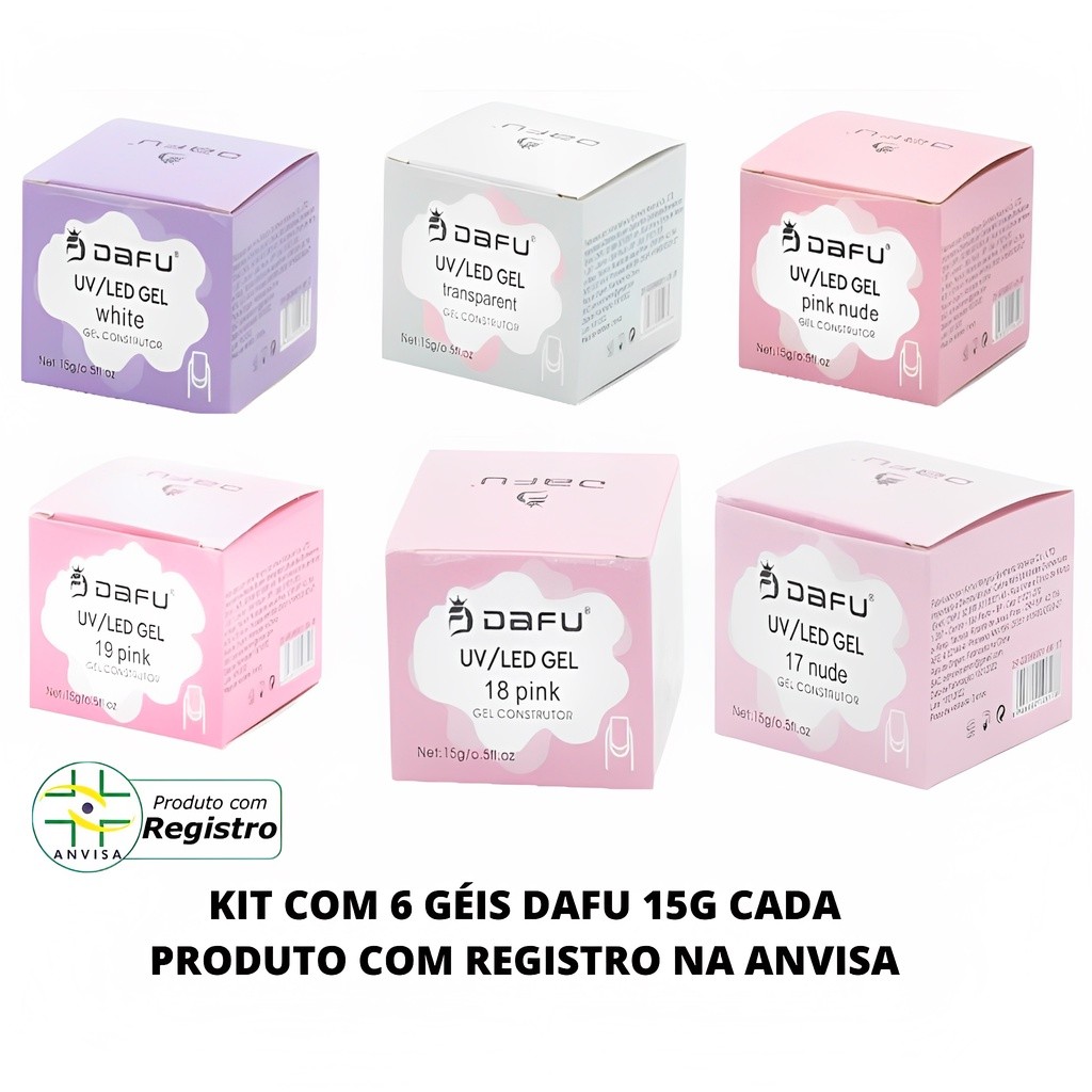 kit Com 6 Géis Construtor Dafu 15g - Com Anvisa