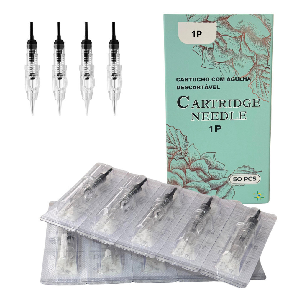 Kit Agulhas Easy Click Micro 1 Ponta 0.30mm Diversos Dermografo - 50 unidades