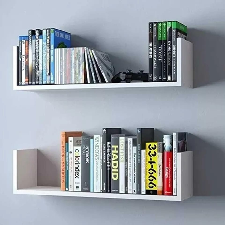 CONJUNTO DE 4 NICHO TIPO U MDF 45CM DECORATIVO ARMARIO FOTO QUADRO SALA COZINHA ESCRITORIO ESTANTE PRATELEIRA