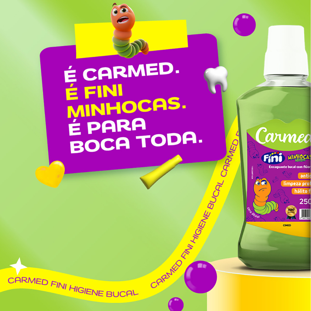 Kit 3 und Enxaguante Bucal Carmed Fini Minhoca 250 ml · foto 2