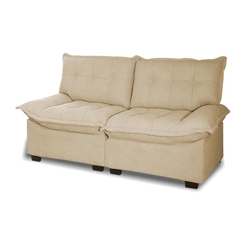 Sofá 3 Lugares Coliseu Bouclê Bege - King House em Oferta na Shopee