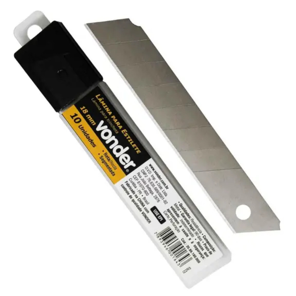 10 Lâminas 18mm para Estilete – Afiadas e de Alta Precisão, VONDER em Oferta na Shopee