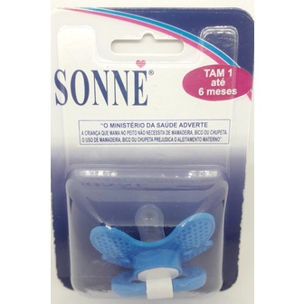 Chupeta Bico Redondo Recém Nascido 100% Silicone Marca  Sonne  Blister