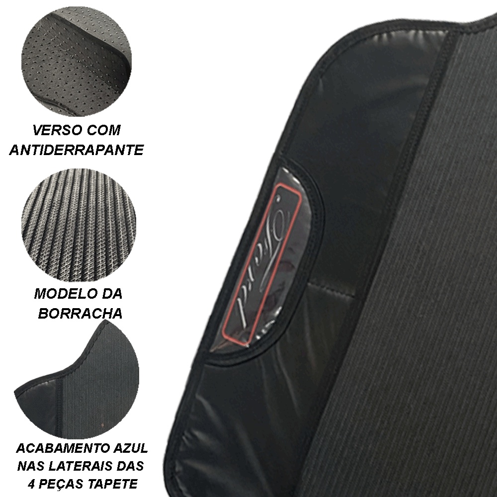 TAPETE EMBORRACHADO UNIVERSAL 4 PEÇAS UM LOGO COM NOME EMBLEMA LOGO PERSONALIZADO DA MONTADORA FORD ECOSPORT FIESTA KA E