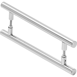 Puxador de Porta Pivotante Barra Redonda Duplo Cromado 60cm - LIDER METAIS
