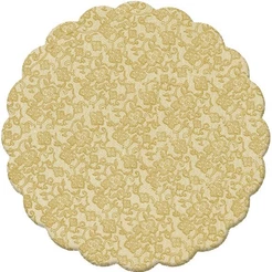 Fundo Rendado Redondo Ouro para Docinhos 9cm - 100 unidades - Cromus - Rizzo