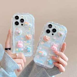 Estojo De Telefone 3D Para Samsung Galaxy A24 A14 A54 A34 A73 A53 A33 A51 A71 A04s A13 A03S A02S A50 A30 Capa De Silicone Transparente Com Curva Em Creme