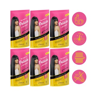 Kit 6 Hene Gel Pelucia Medio Pouch Megabrilho Embelleze
