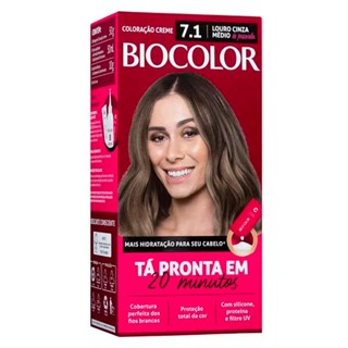 Mini Kit Tintura Creme Biocolor Louro Cinza Médio 7.1