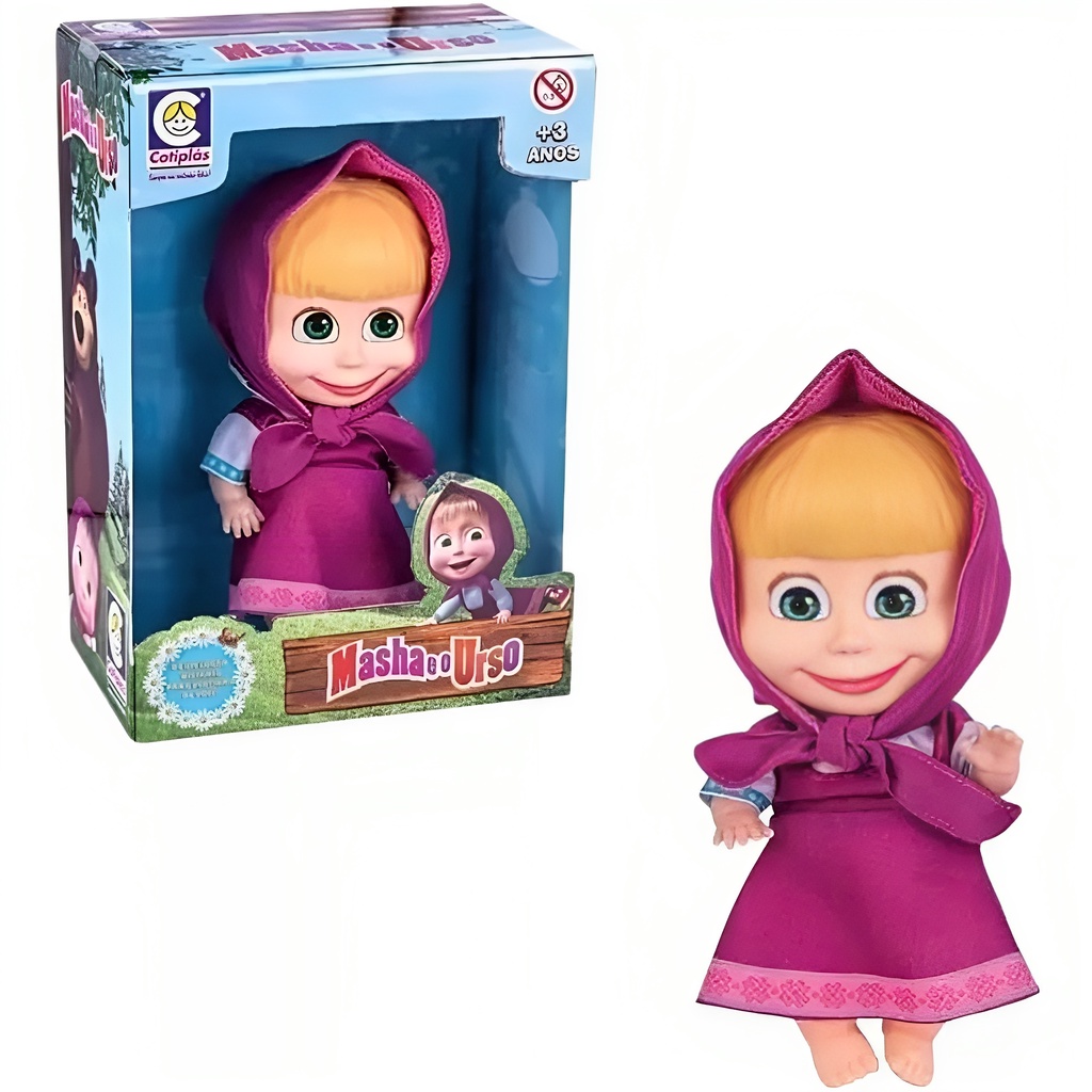 Boneca Masha Em Vinil 18cm Com Ropinha 2465 - Cotiplás - Mom & Baby