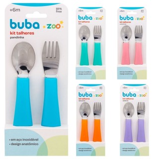 Kit Talheres Infantil Garfo E Colher Bubazoo - Buba em Oferta na Shopee