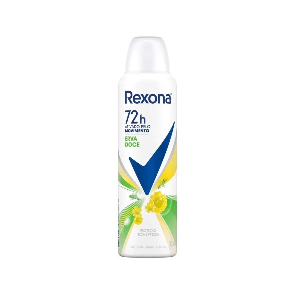 Desodorante Aerossol Rexona Feminino Erva Doce 150ml em Oferta na Shopee