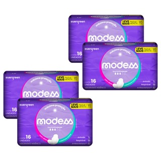 Kit 4 Absorventes Modess Malha Suave com Abas 16un cada