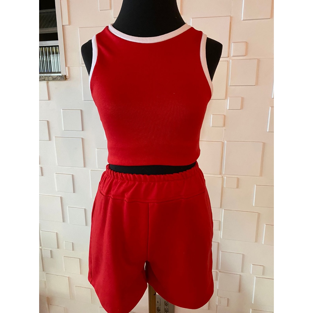 Conjunto Feminino Short e Blusinha Ribana Cropped em Tecido Exclusivo Premium