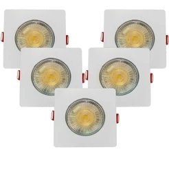 5 Spot Authentic Embutir Quadrado 5w Luz Amarela 3000K Bivolt Avant