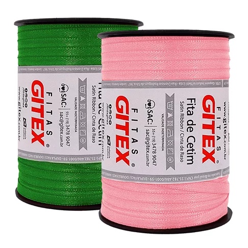 Fita de cetim - Gitex - Face simples - N°1 - 7mm x  100m***