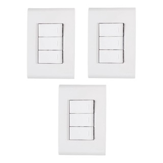 Kit C/ 3 Interruptor Triplo 3TS Liz Branco - Tramontina