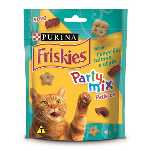 Ração Friskies Party Mix para Gatos Adultos sabor Camarão e Atum 40g