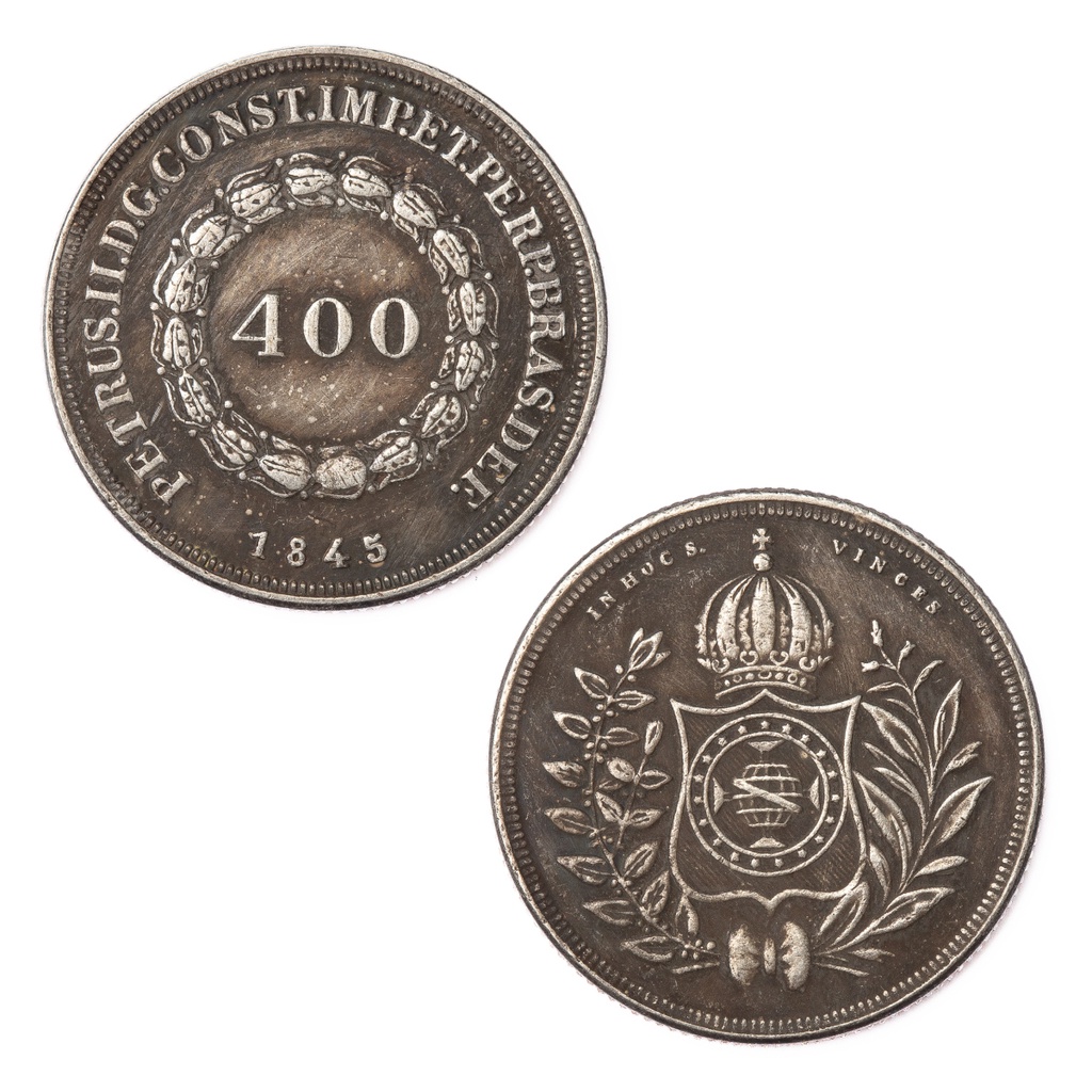 Moeda 400 Réis 1845 - 28,3mm - Cópia