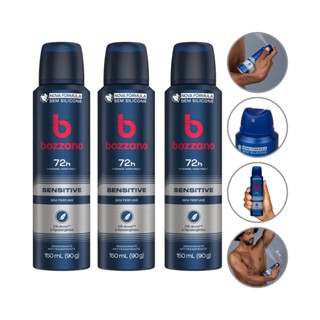 Kit 3 Desodorante Aerosol Bozzano Sensitive Sem Perfume 48H 150ml