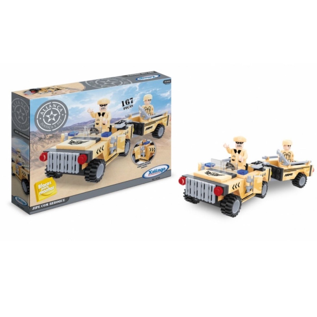 Brinquedo de Montar Aliança Justiça e Paz Jipe Com Reboque 167 Peças Xalingo Infantil Presente em Oferta na Shopee