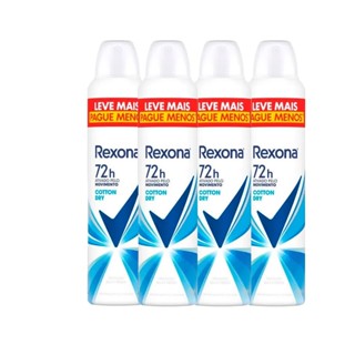 Kit Desodorante Aerosol Rexona Cotton Dry Azul 250ml - 4 Unidades