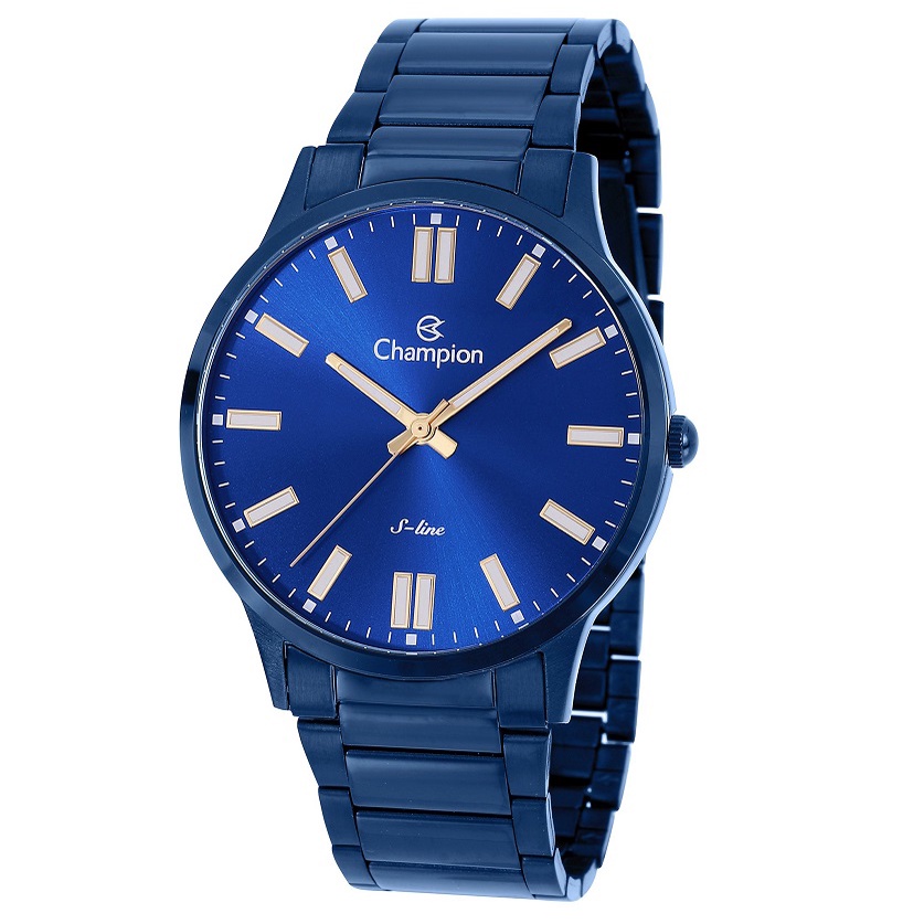 Relógio Champion Masculino Analógico Azul Slim, perfeito para presente, moda e estilo. CN21096K