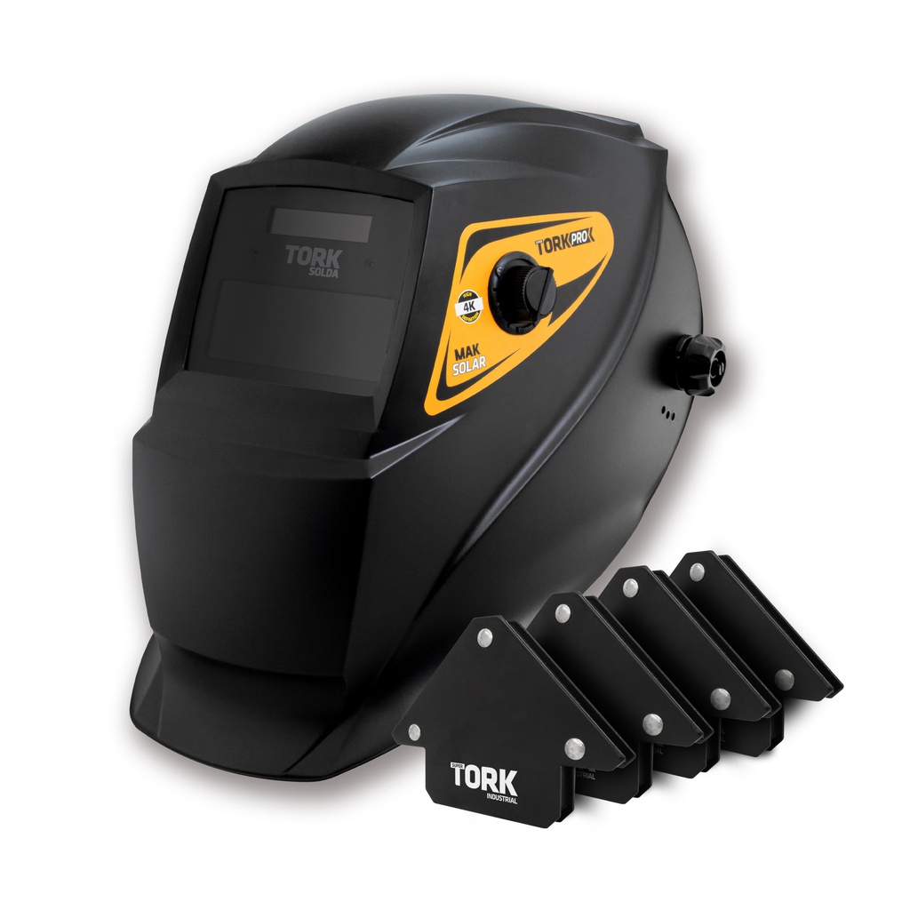 Máscara Solda Automática Auto Escurecimento 4K Mak Solar + 4 Esquadros 12KG Super Tork