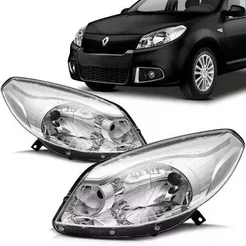 Farol Sandero 2012 2013 2014 Manual Cromado