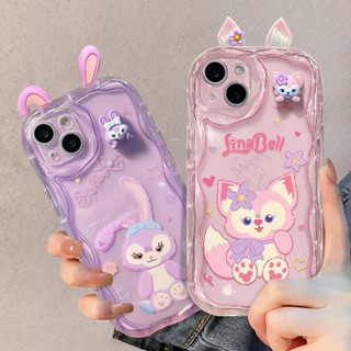 Concha Para Xiaomi Redmi Nota 12 4G 10 11 12S 10S 11S 10T 11T 8 9 POCO M3 M4 Pro Plus 5G Cobertura Cream Wavy Edge Cute 3D Doll Ears Cartoon LinaBell StellaLou Silicone Macio E Transparente