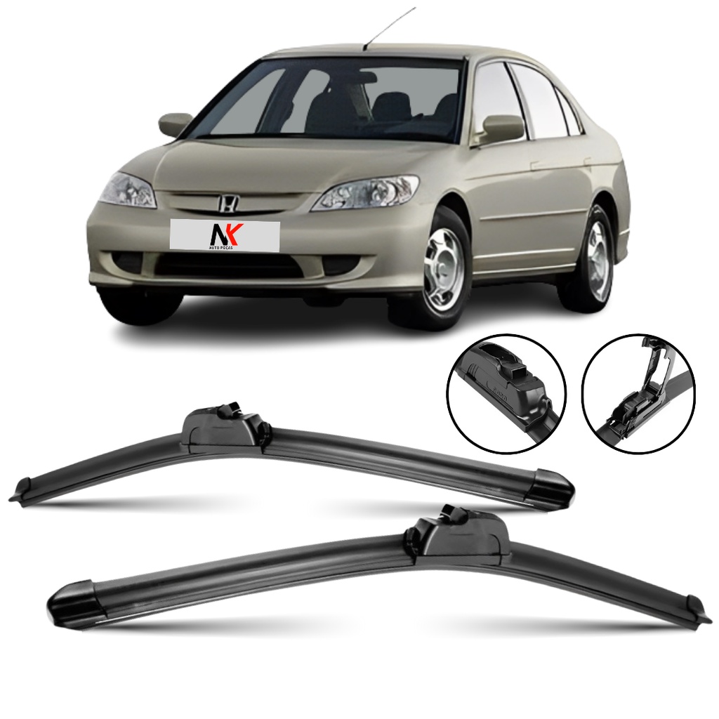 Par Palheta Limpador Parabrisa 21'' 19'' Civic 2001 2002 2003 2004 á 2006 em Oferta na Shopee