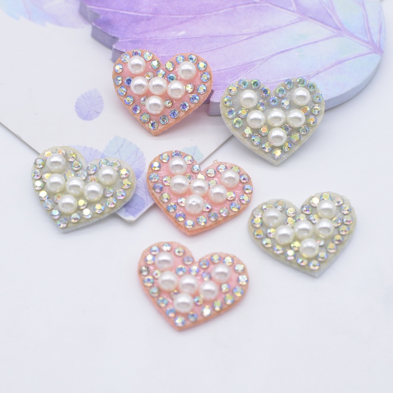 20pcs Coração bonito costura em strass Patch amor aplicativos para roupas vestido DIY ornamento cabeça artesanato em Oferta na Shopee
