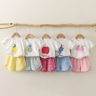 Roupas de verão femininas de manga curta Padrão Maçã Pêssego Abacaxi Uva Fresca PTZL