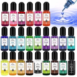 24 Cor 10ml/Bottle Epoxy Resina Pigmento De Arte Tinta Álcool Líquido Corante Para A Fabricação De Jóias Em Epóxi DIY