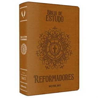Bíblia de Estudo Reformadores | KJF | Letra Normal | Capa Luxo Caramelo em Oferta na Shopee