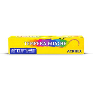 Tinta guache 12 cores 15ml 02012 Acrilex
