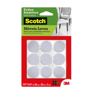 Feltro Redondo 30mm Branco Com 9un 3M