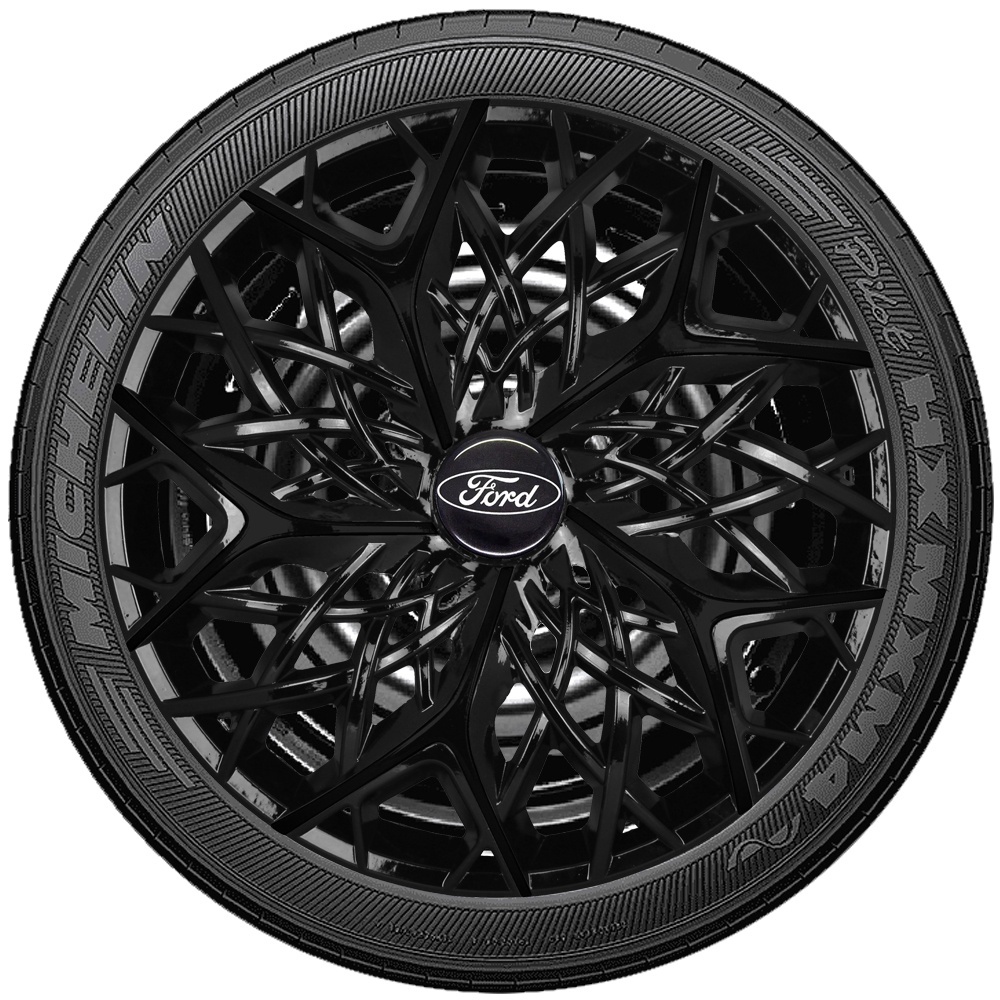 Jogo 4 Calotas Esportivas aro 13/14 Preta Brilhante Compatível com Ka Escort Verona Escort