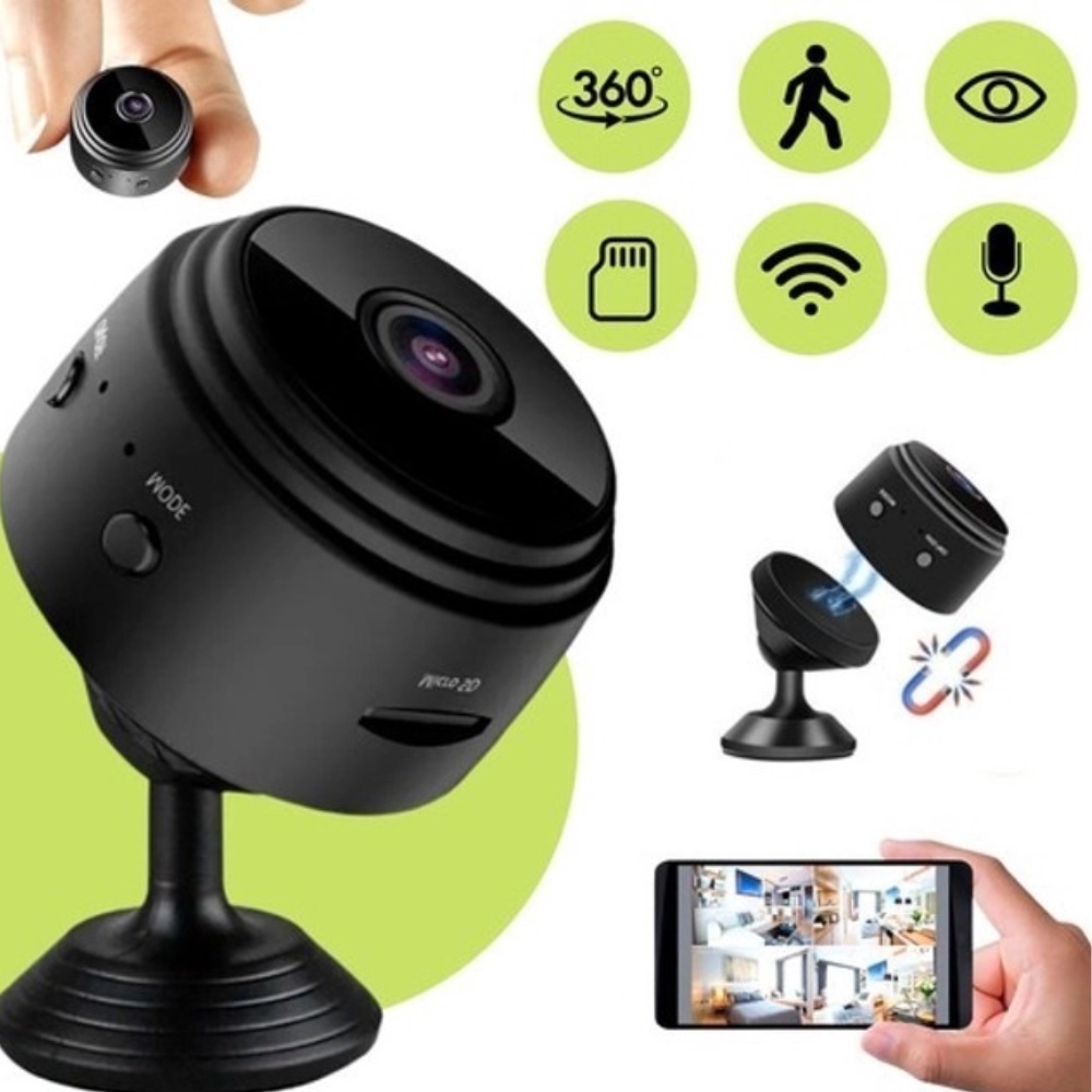 Mini Câmera Sem Fio Wifi A9 HD  1080P com visão noturna
