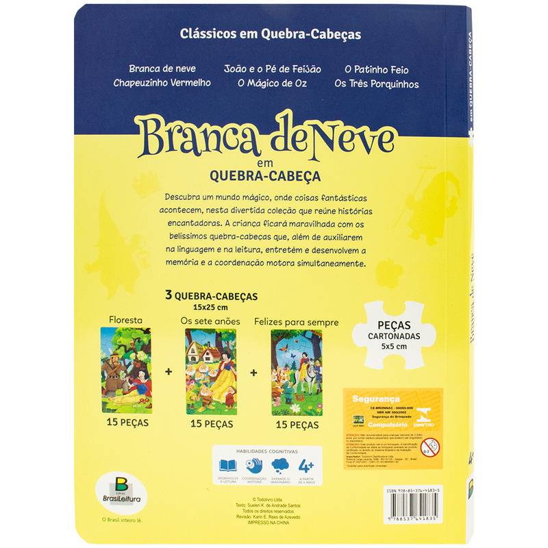 Livro Clássicos em Quebra-Cabeças: Branca de Neve SBN Crianças Filhos Infantil — imagem 2 de 2