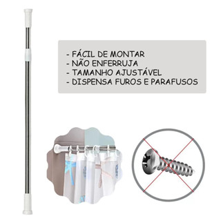 Varão Branco Extensível Resistente Porta Cortina Box Banheiro Multiuso Alta qualidade em Oferta na Shopee