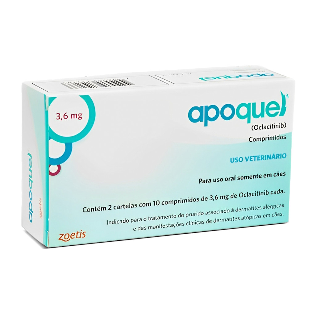 Apoquel 3,6mg Zoetis para Cães – Alívio eficaz da coceira e dermatites alérgicas - Pets