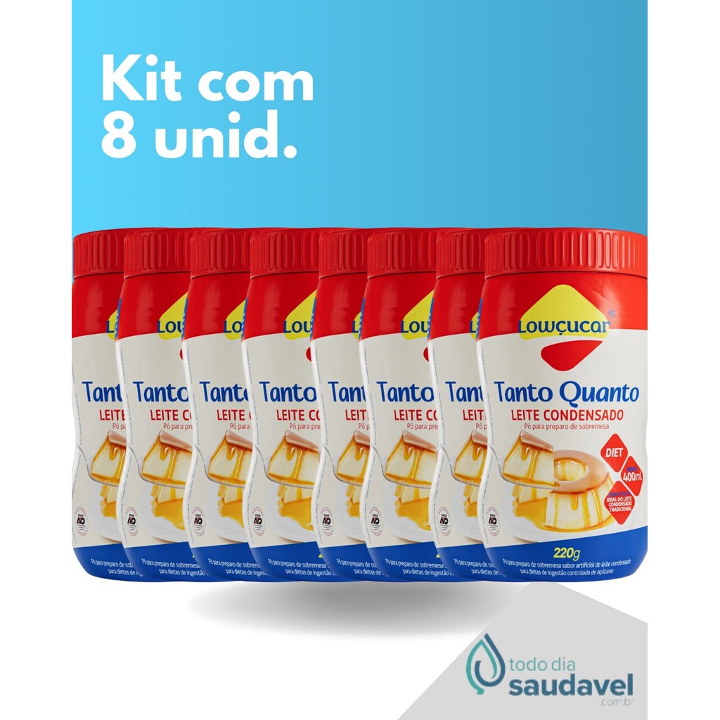 Leite Condensado Lowçucar Tanto Quanto Doces Diet Zero Açúcares, Fácil Preparo 220g - Kit 8 unidades