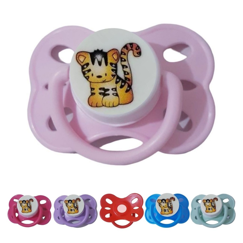 Chupeta Para Boneca Magnética Com Imã Totalmente Embutido Para Bebê Reborn Bico Várias Cores Desenho