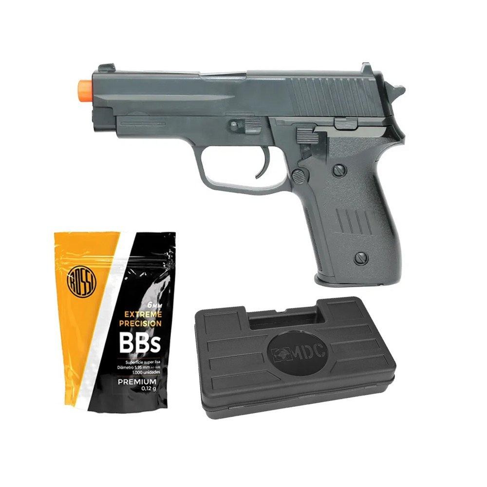 Pistola Airsoft P320 V311 6mm - Vigor Rossi + BBS + Case
